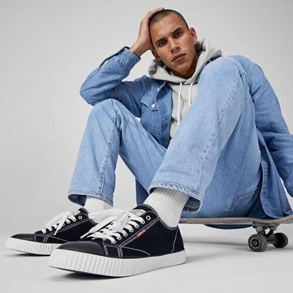 Levi's Men's Anikin Canvas Sneaker, Navy, 11 - Picture 8 of 8